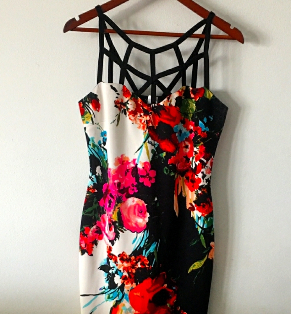 Venus Two-Tone Floral Dress
